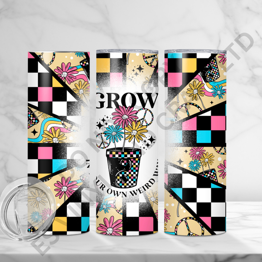Grow Weird - Full 20oz Tumbler Sublimation Ready To Print image 0