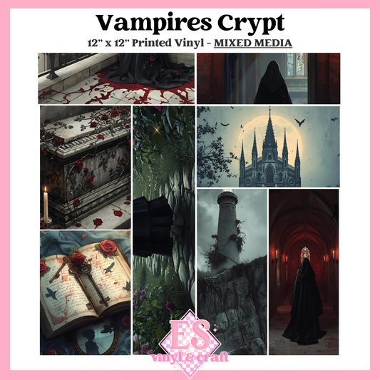 Vampires Crypt - Mixed Media Vinyl - 12" x 12" Sheet image 0