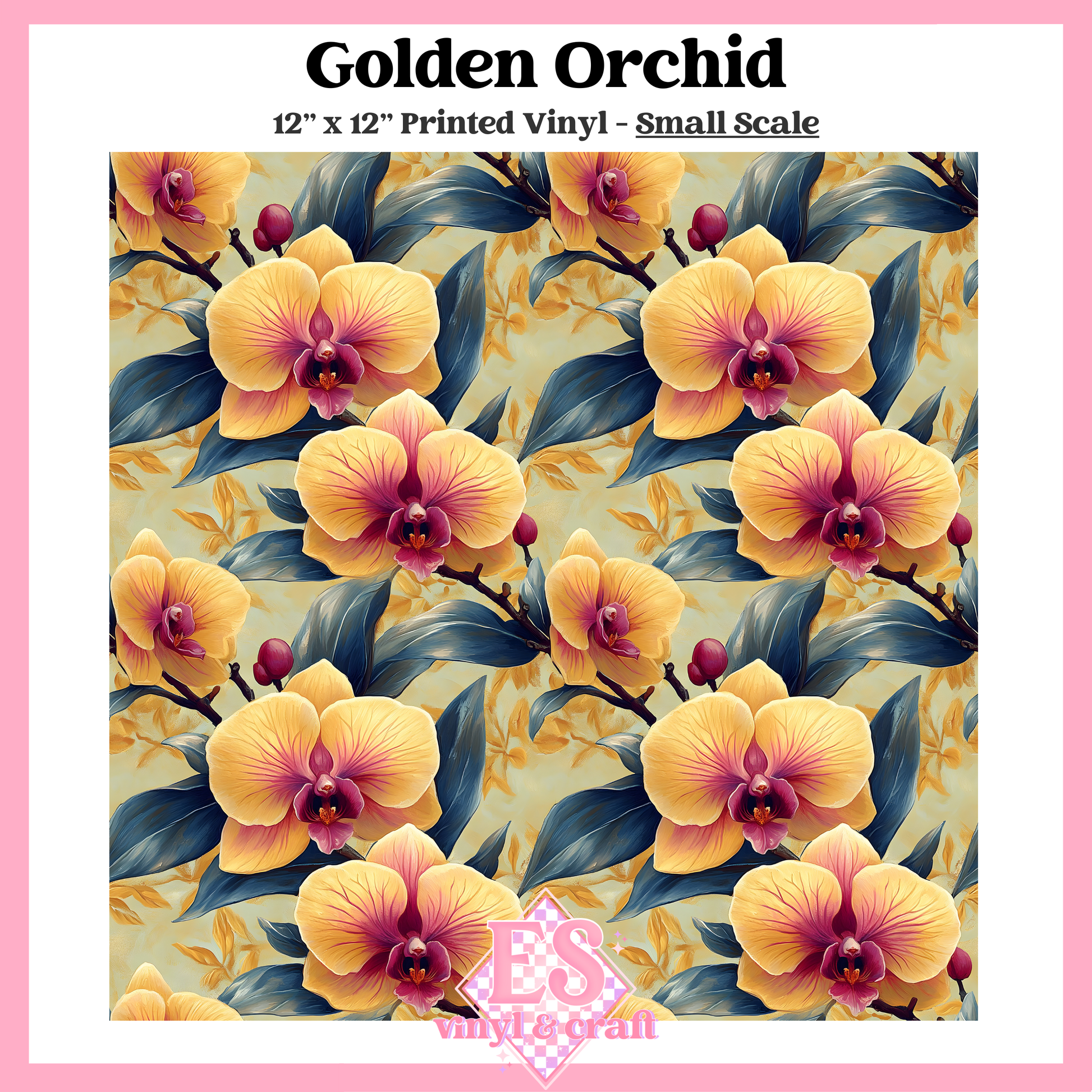 Golden Orchid - Small or Large Scale Options - 12" x 12" Sheet image 1