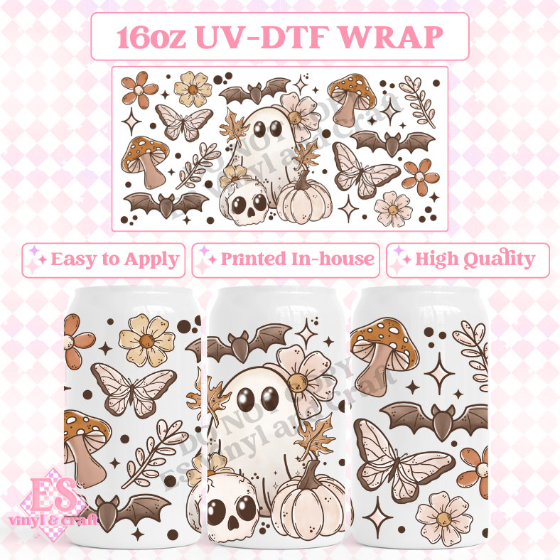 Boho Autumn - 16oz Beer Can / Libbey UV-DTF image 0