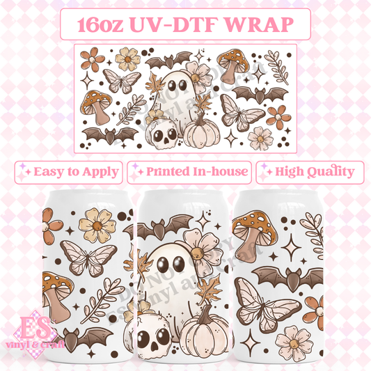 Boho Autumn - 16oz Beer Can / Libbey UV-DTF image 0