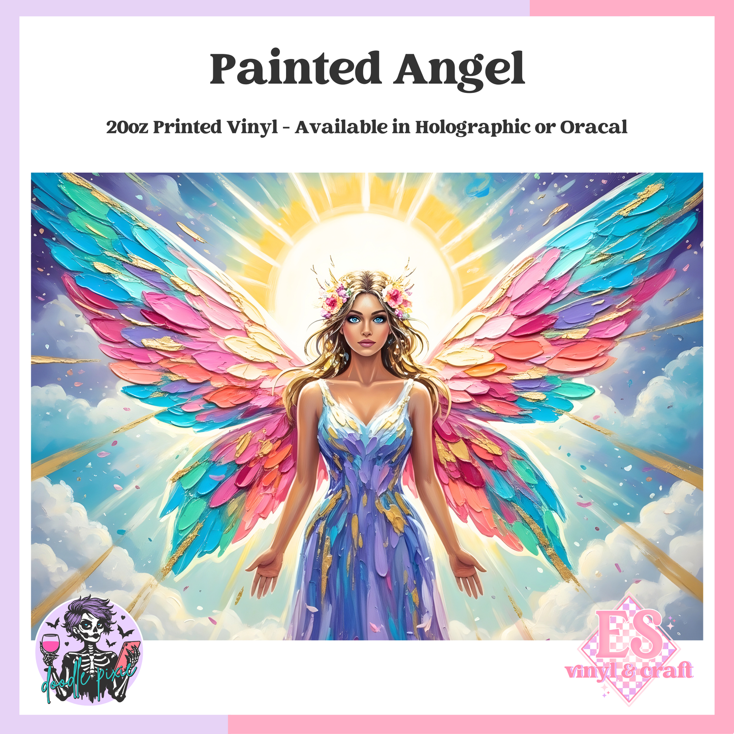 Painted Angel - 20oz Printed Tumbler Self Adhesive Vinyl image 0