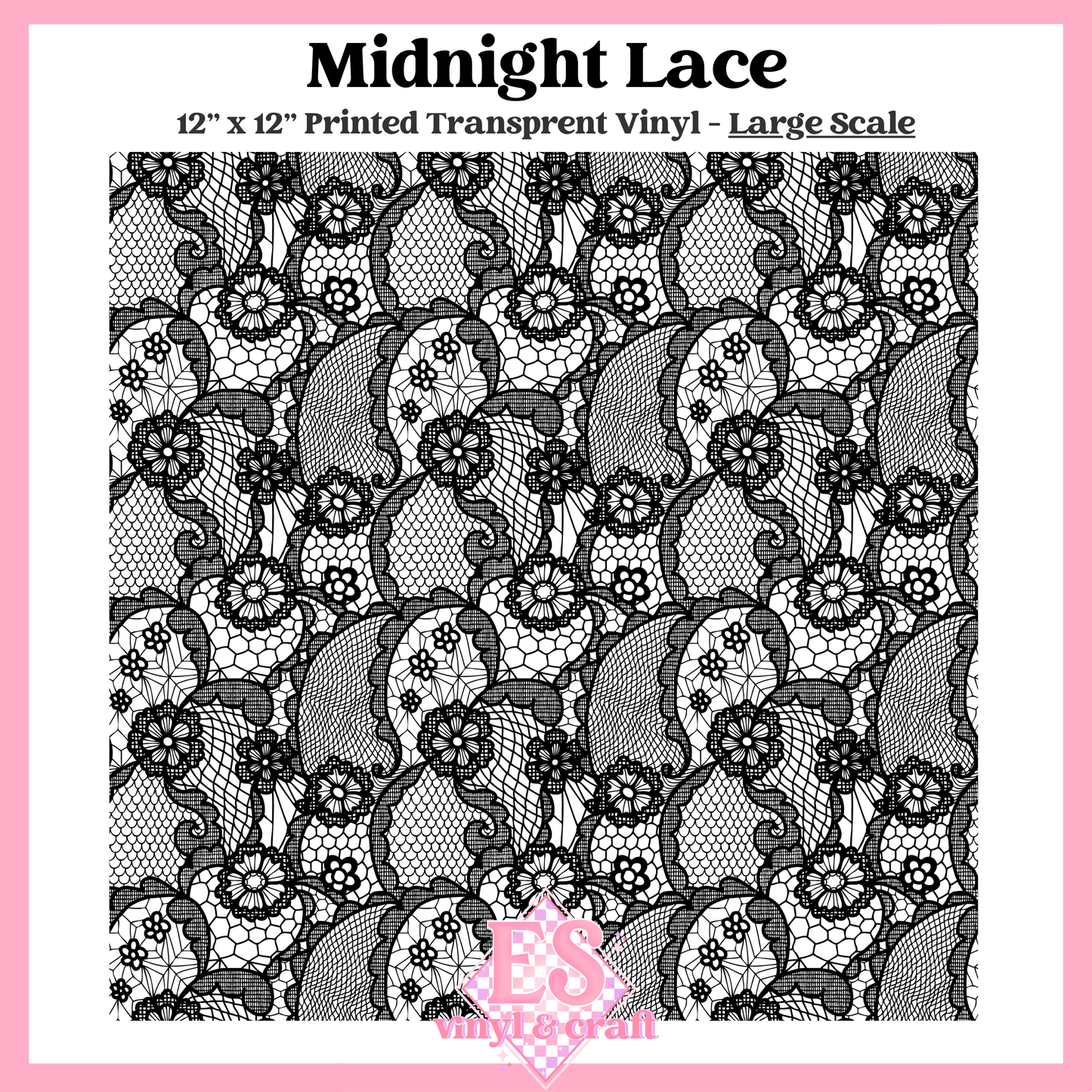 Midnight Lace Transparent - Small or Large Scale Options - 12" x 12" Sheet image 2