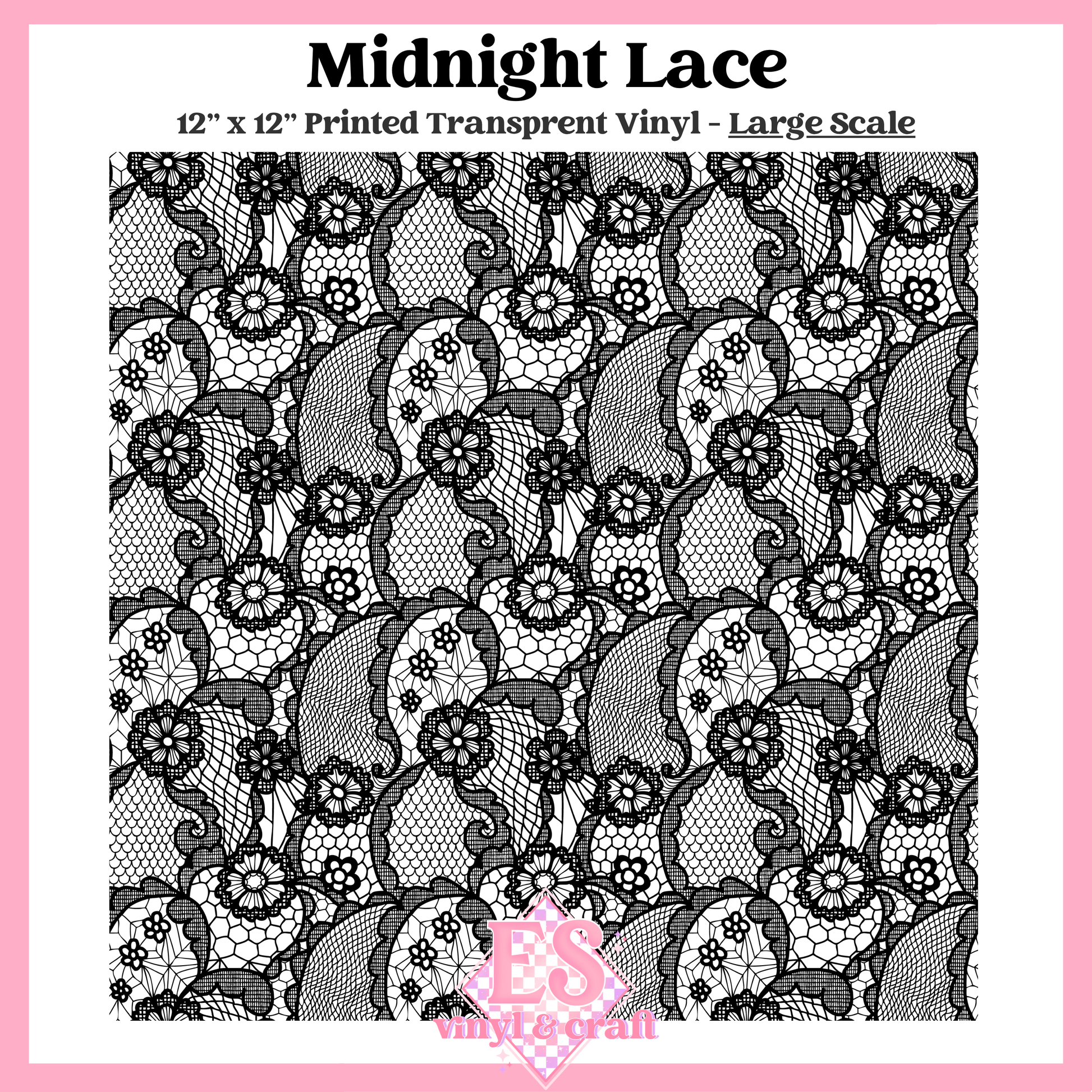 Midnight Lace Transparent - Small or Large Scale Options - 12" x 12" Sheet image 2