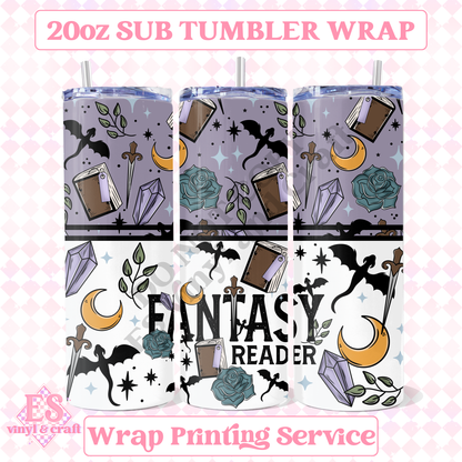 Fantasy Book Reader - Full 20oz Tumbler Sublimation Print image 0
