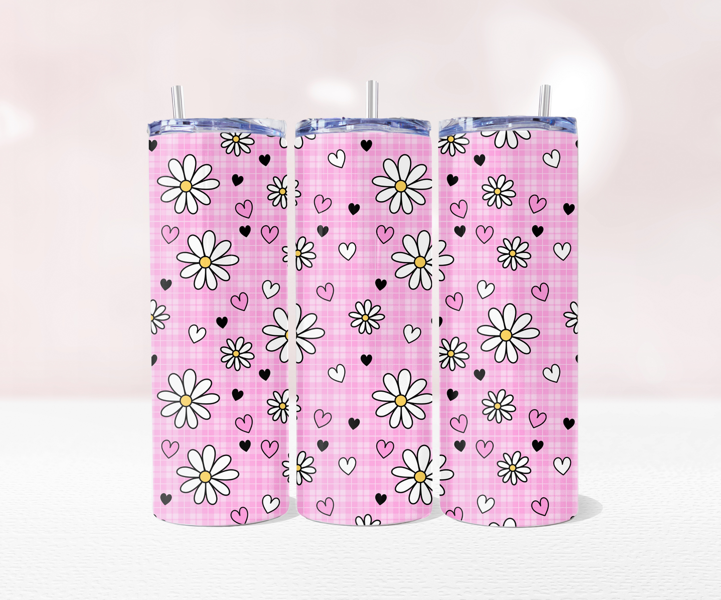 Daisy Seamless - Full 20oz Tumbler Sublimation Ready To Press Wrap image 3