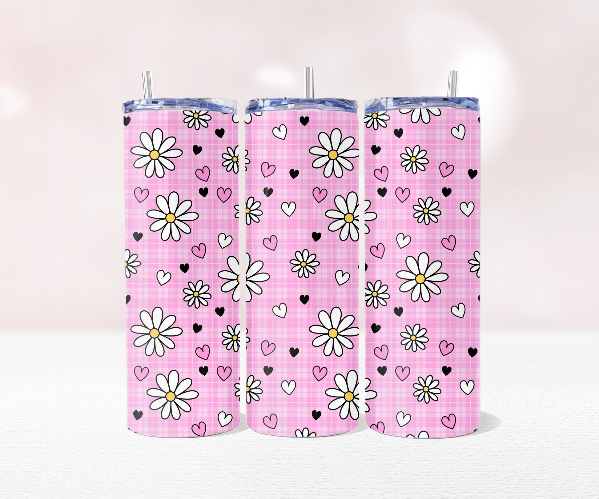 Daisy Seamless - Full 20oz Tumbler Sublimation Ready To Press Wrap image 3