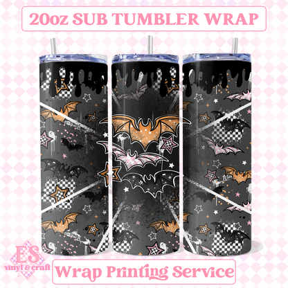 Grunge Bats - Full 20oz Tumbler Sublimation Print image 0