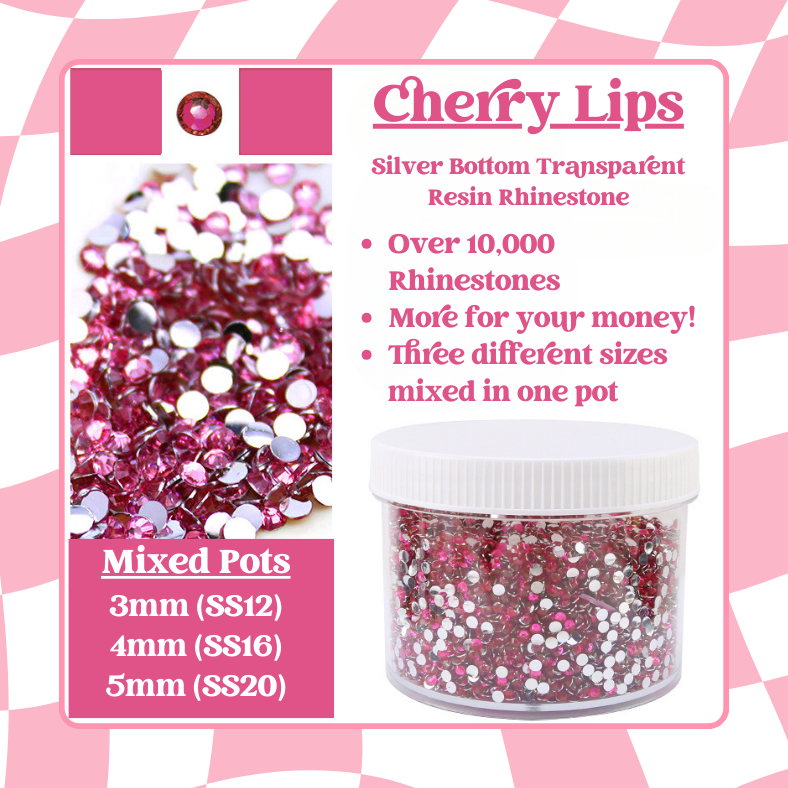 Rhinestone Mixed Pots - Silver Bottom Transparent Series (3mm, 4mm, 5mm) 100g image 2