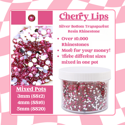 Rhinestone Mixed Pots - Silver Bottom Transparent Series (3mm, 4mm, 5mm) 100g image 2