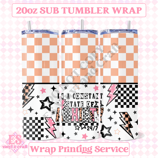 Constant Anxiety - Full 20oz Tumbler Sublimation Print image 0