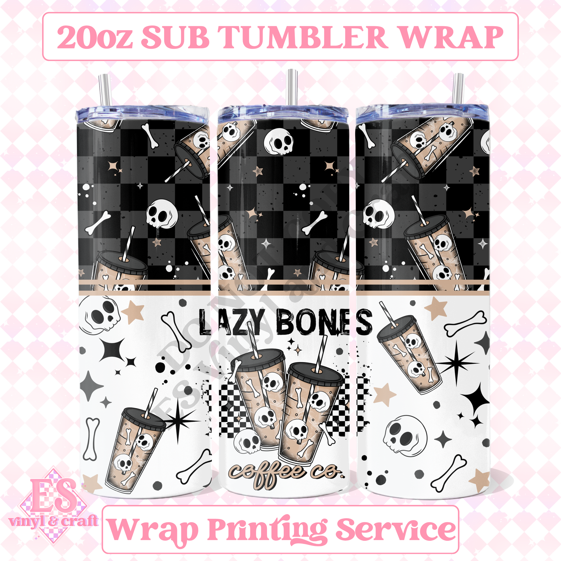 Lazy Bones - Full 20oz Tumbler Sublimation Print image 0