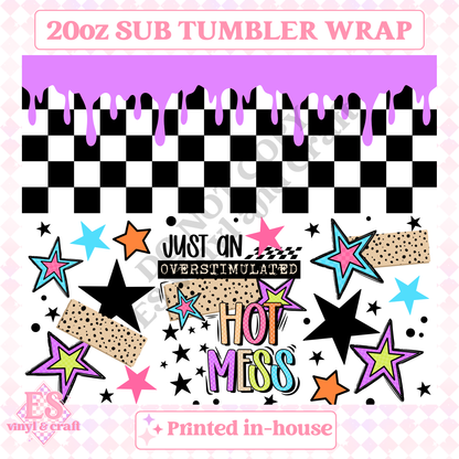 Hot Mess - Full 20oz Tumbler Sublimation Print image 1