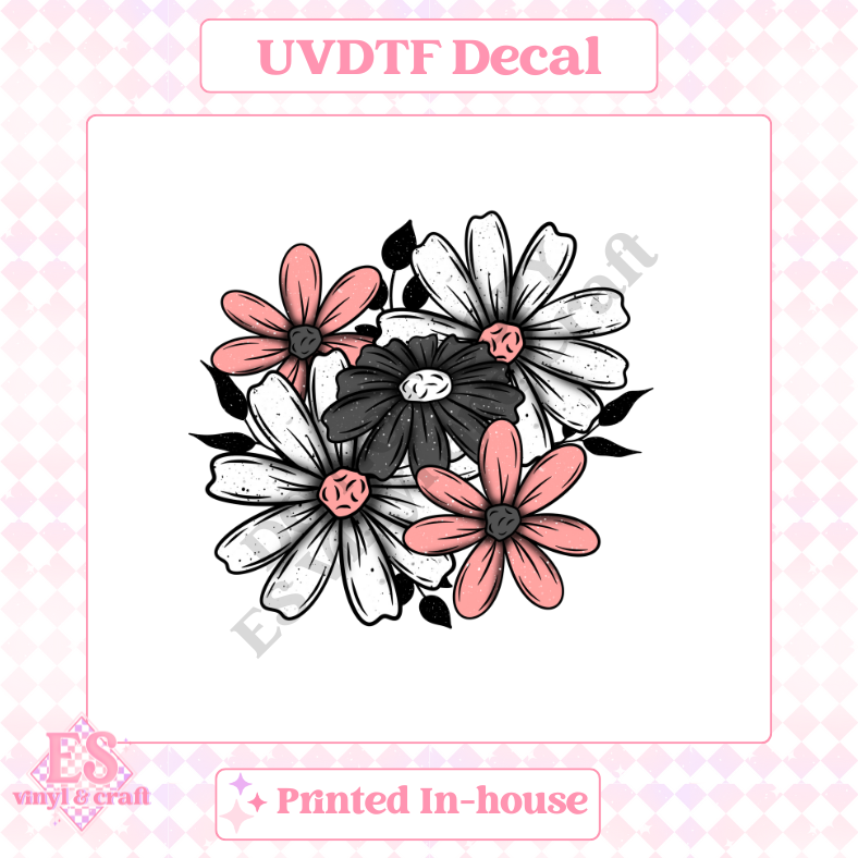 Pink Floral Bouquet - UV-DTF Decal Transfer image 0