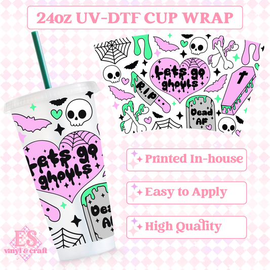 Let's Go Ghouls - UVDTF 24oz Cold Cup Wrap image 0