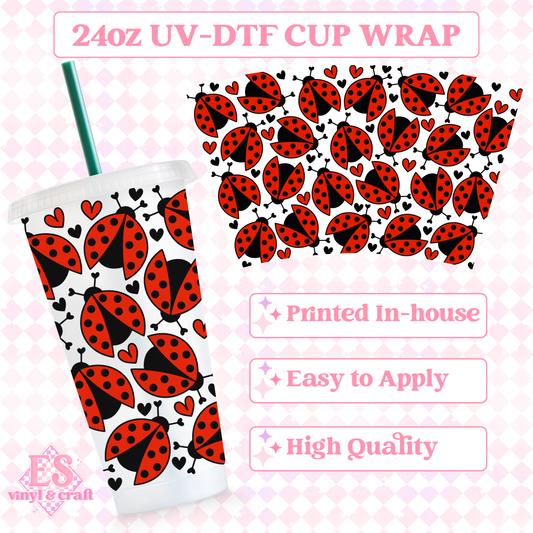 Red Ladybird - UVDTF 24oz Cold Cup Wrap image 0