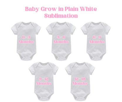 Baby Grow in Plain White for Sublimation image 0