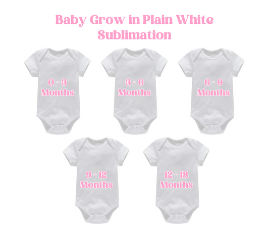 Baby Grow in Plain White for Sublimation image 0