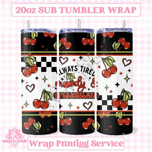 Moody - Full 20oz Tumbler Sublimation Print image 0