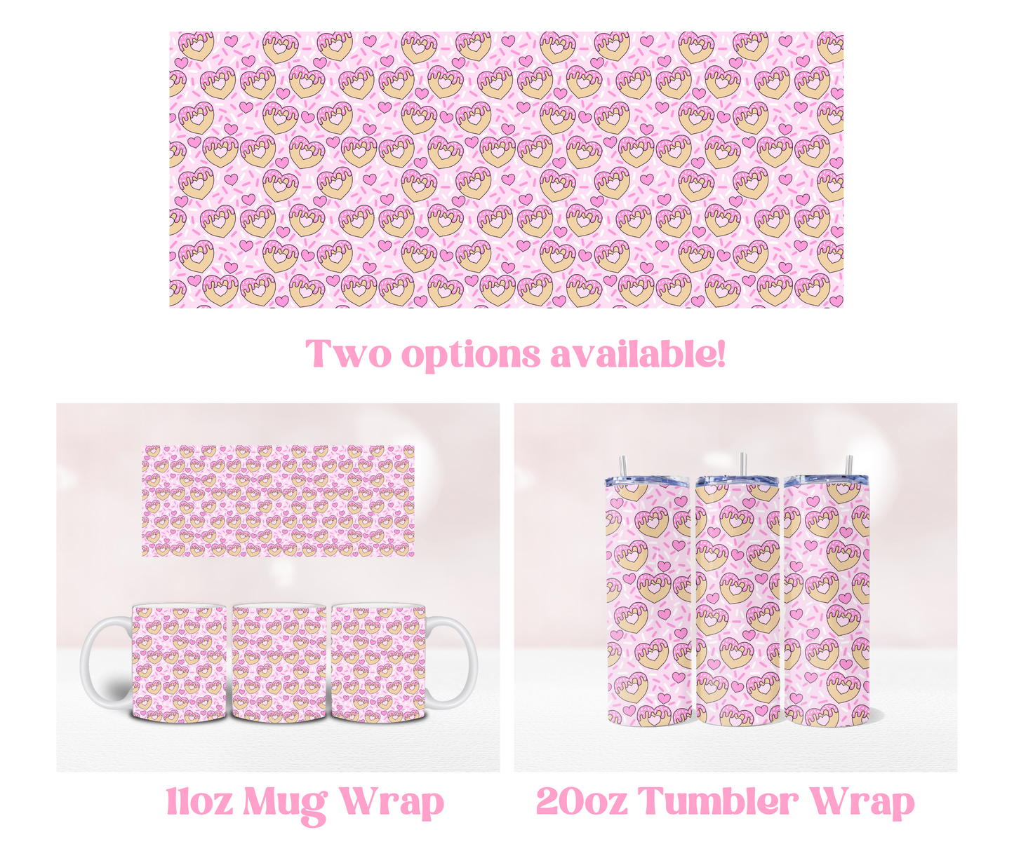 Cookie Heart Seamless - Pre Printed Sublimation 11oz or 20oz Wrap image 0