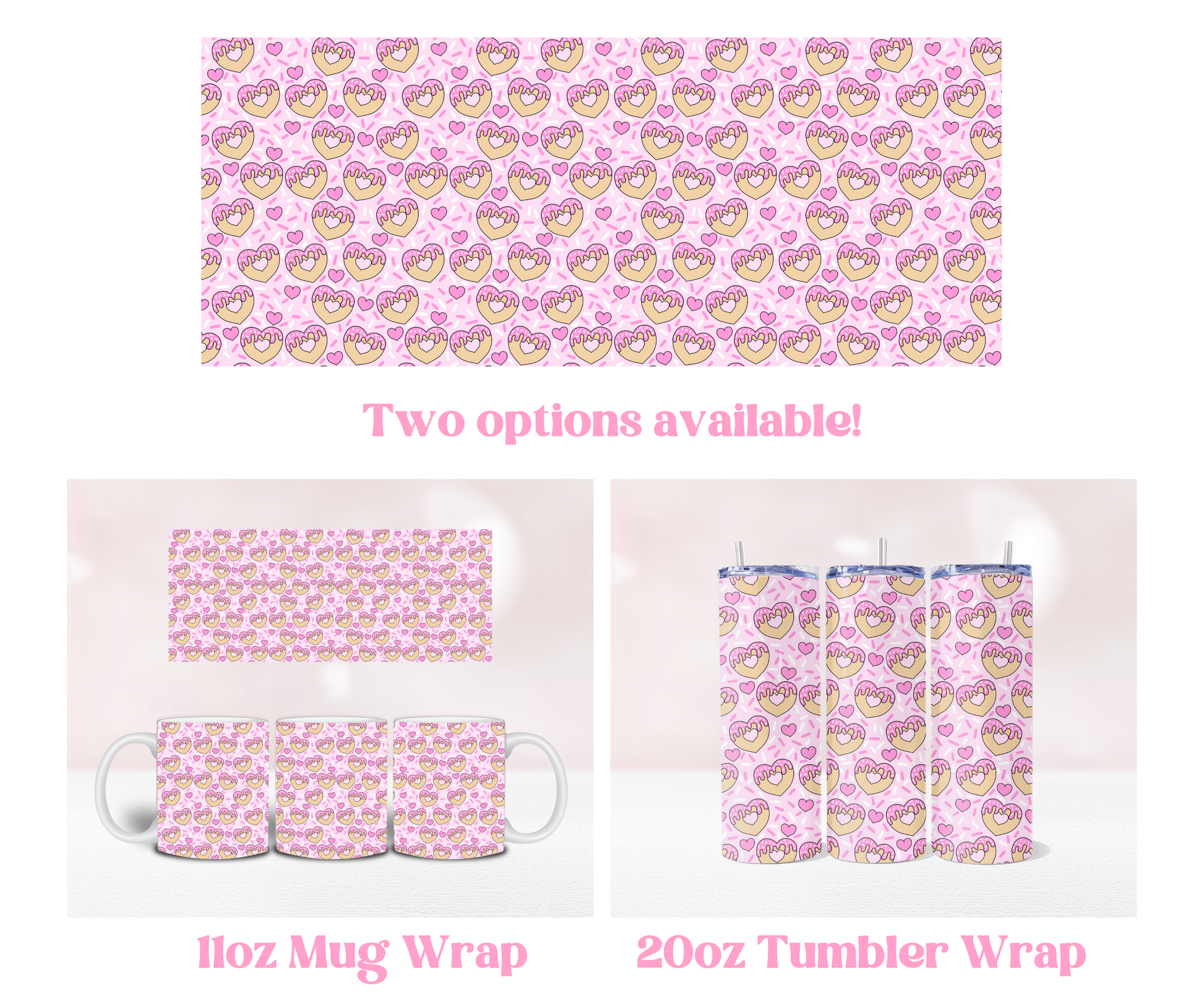 Cookie Heart Seamless - Pre Printed Sublimation 11oz or 20oz Wrap image 0