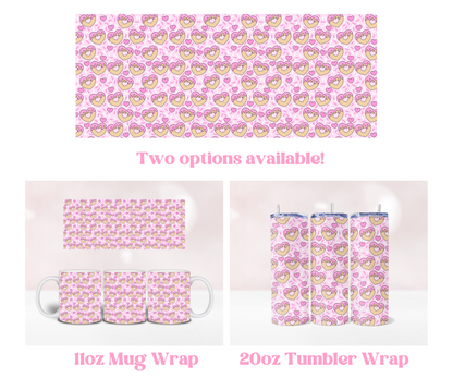 Cookie Heart Seamless - Pre Printed Sublimation 11oz or 20oz Wrap image 0