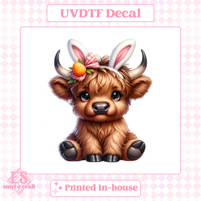 Easter Highland Cows - UV-DTF Decal Transfer image 2