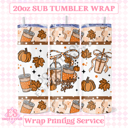 Pumpkin Spice - Full 20oz Tumbler Sublimation Print image 0