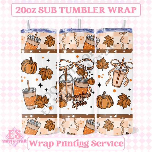 Pumpkin Spice - Full 20oz Tumbler Sublimation Print image 0