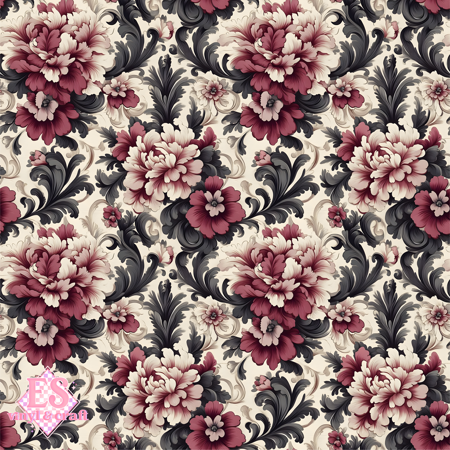 Velvet Baroque Collection SMALL Print - Section 1 - 12" x 12" Sheet image 1