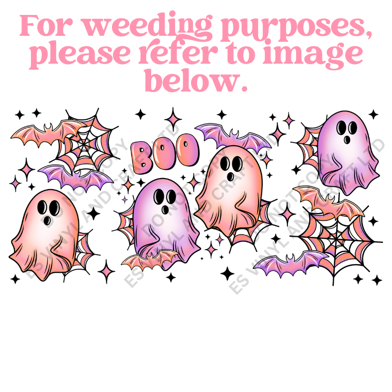 Boo Ghost - 16oz Beer / Libbey Can Wrap Holographic Vinyl image 2