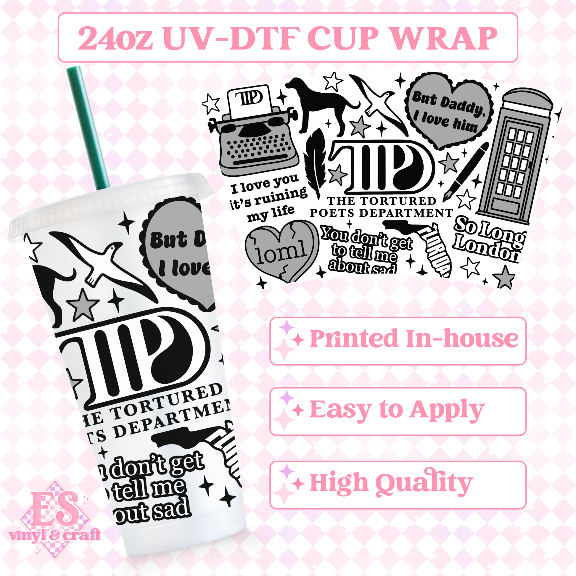 TTPD - UVDTF 24oz Cold Cup Wrap image 0