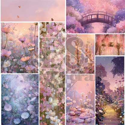 Sunset Garden - Mixed Media Vinyl - 12" x 12" Sheet image 1