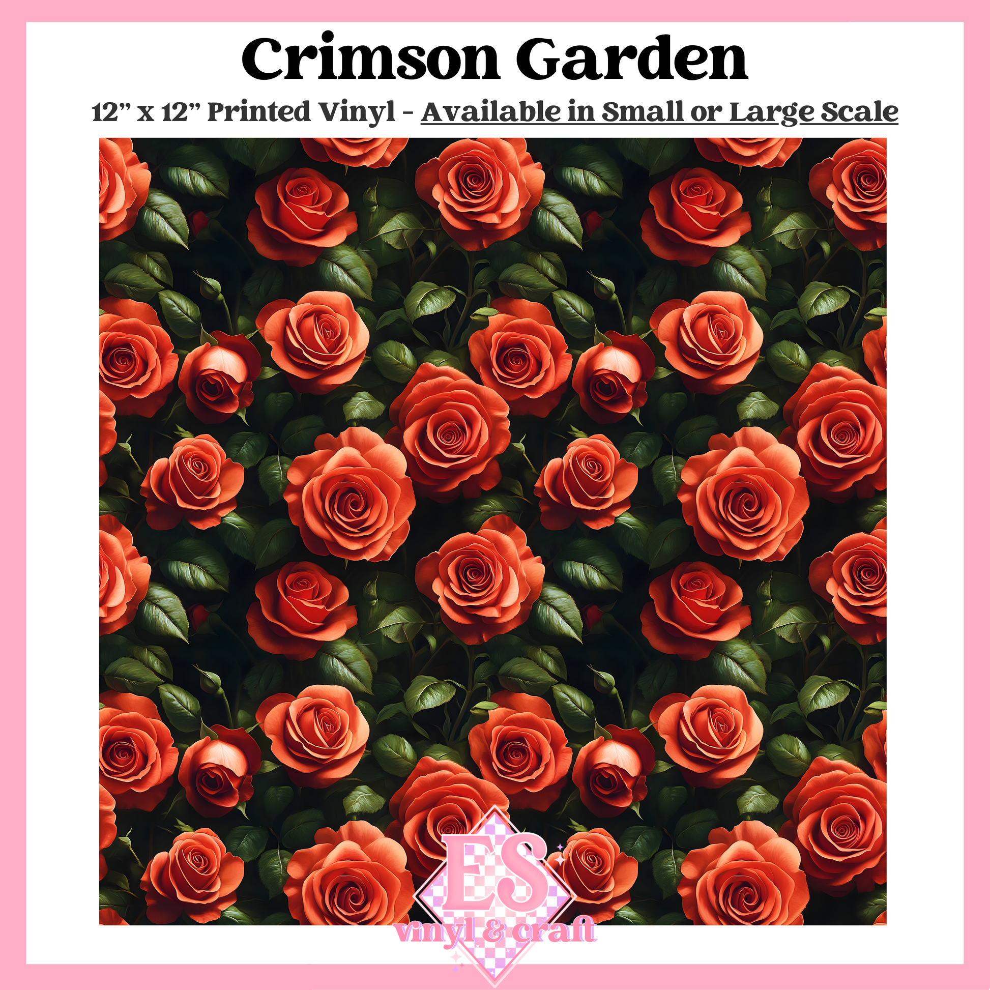 Crimson Garden - Small or Large Scale Options - 12" x 12" Sheet image 0