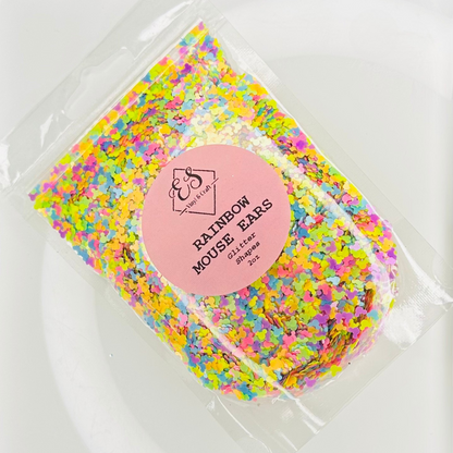 Rainbow Mouse Ears - Glitter Shapes Chunky Glitter Mix image 0