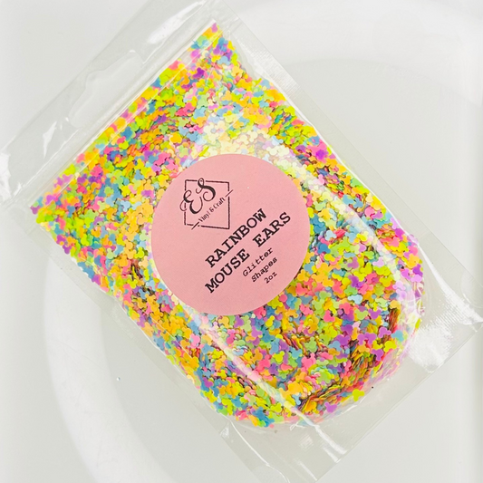 Rainbow Mouse Ears - Glitter Shapes Chunky Glitter Mix image 0