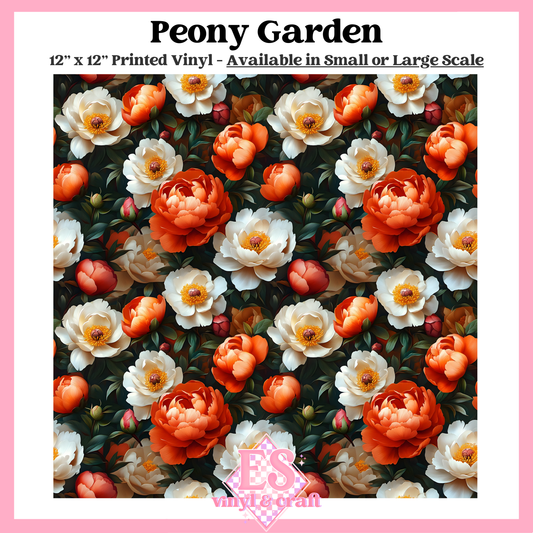 Peony Gardem - Small or Large Scale Options - 12" x 12" Sheet image 0