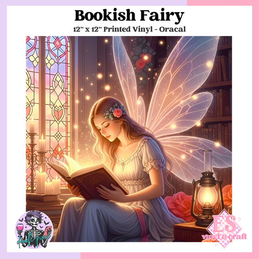 Bookish Fairy - 12" x 12" Printed Vinyl image 0