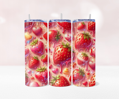 Strawberries - Full 20oz Tumbler Sublimation Ready To Print image 5