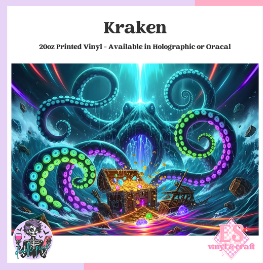 Kraken - 20oz Printed Tumbler Self Adhesive Vinyl image 0