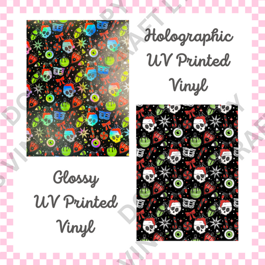 Creepy Christmas Holographic or Normal Printed Vinyl - A4 or 12" x 12" Sheet image 0