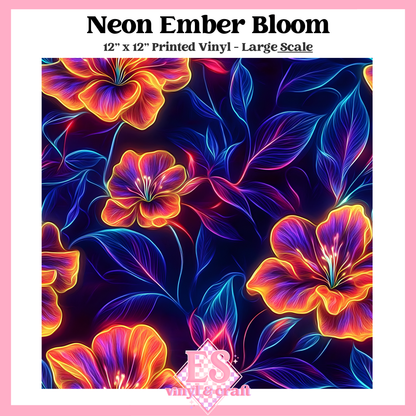 Neon Ember Bloom - Small or Large Scale Options - 12" x 12" Sheet image 2