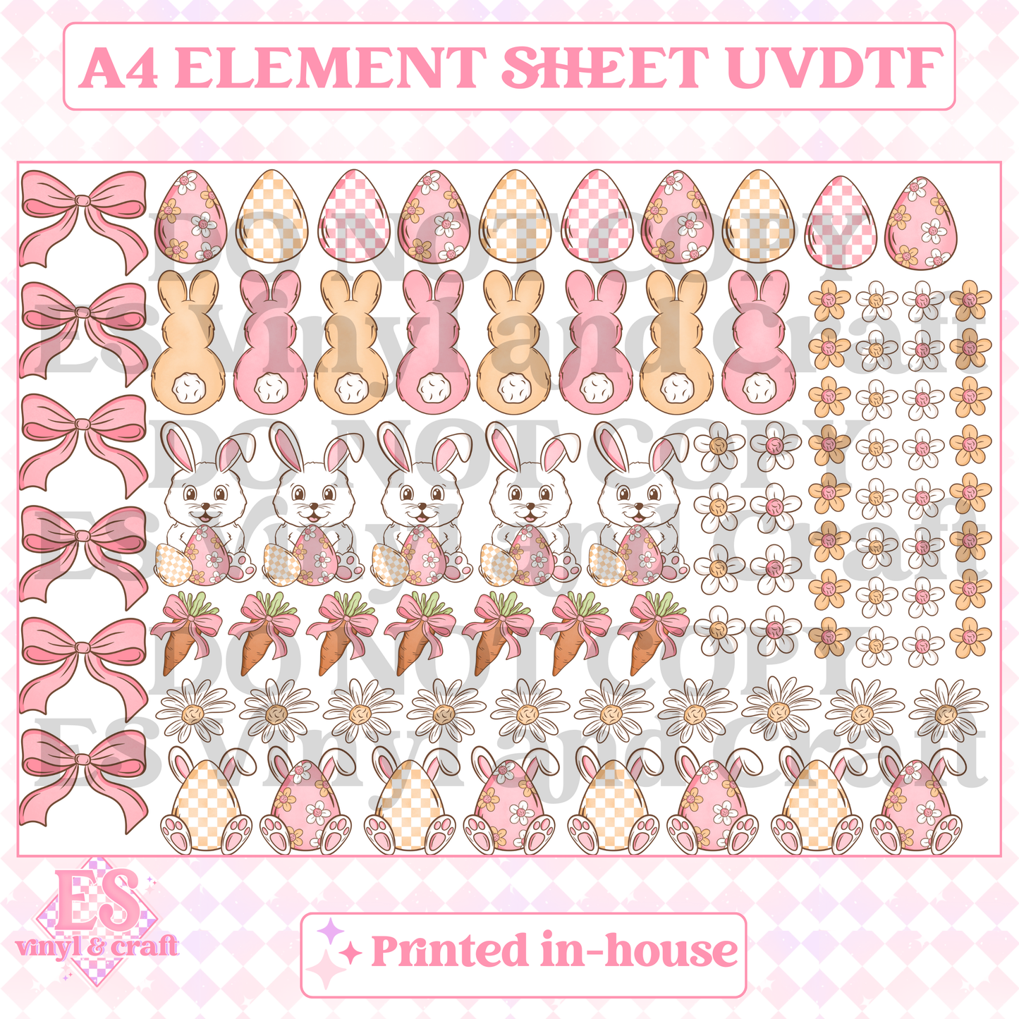 Easter 3 Element Sheet - UVDTF (A4 Sheet) 210mm x 300mm image 0