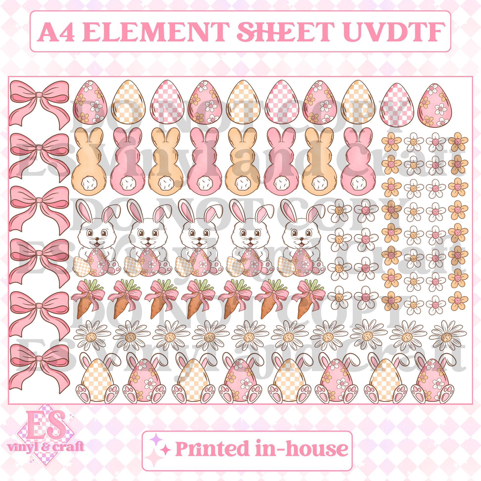 Easter 3 Element Sheet - UVDTF (A4 Sheet) 210mm x 300mm image 0