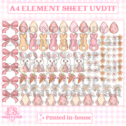 Easter 3 Element Sheet - UVDTF (A4 Sheet) 210mm x 300mm image 0