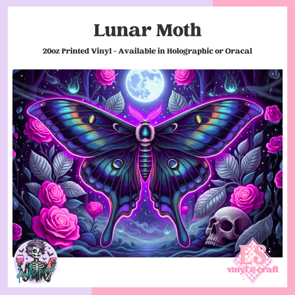 Lunar Moth - 20oz Printed Tumbler Self Adhesive Vinyl image 0