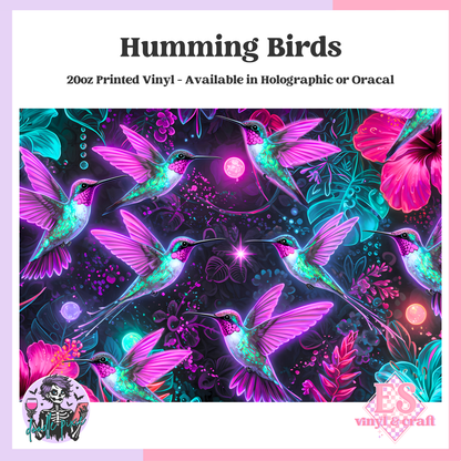Hummingbirds - 20oz Printed Tumbler Self Adhesive Vinyl image 0