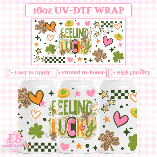 Feeling Lucky - 16oz Beer Can / Libbey UV-DTF image 0