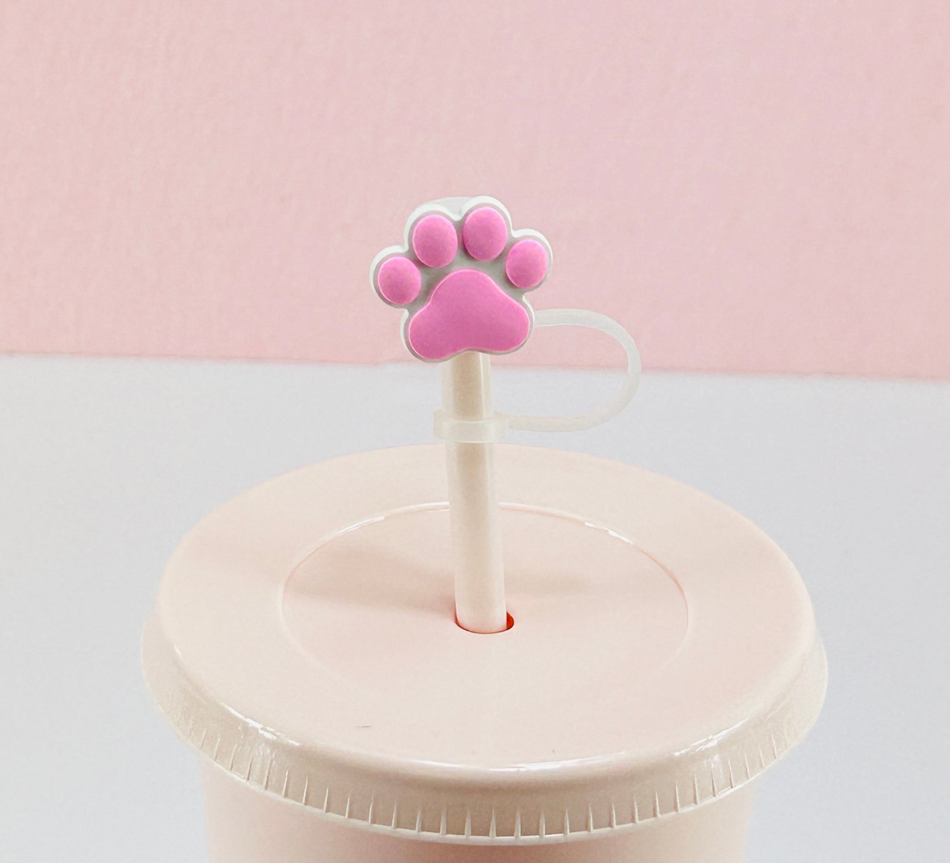 Pink Paw - Straw Topper image 0