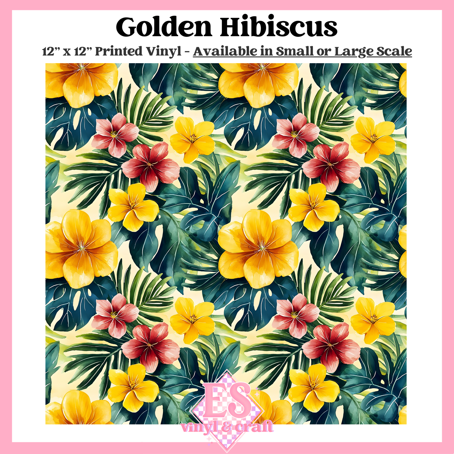 Golden Hibiscus - Small or Large Scale Options - 12" x 12" Sheet image 0